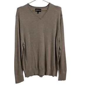 BONOBOS Grey Lightweight V Neck Extra Fine Merino Wool Sweater XL